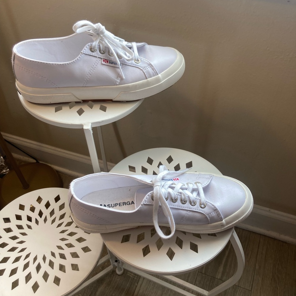 Superga Low-Top Leather Sneakers 39 - Picture 8 of 11